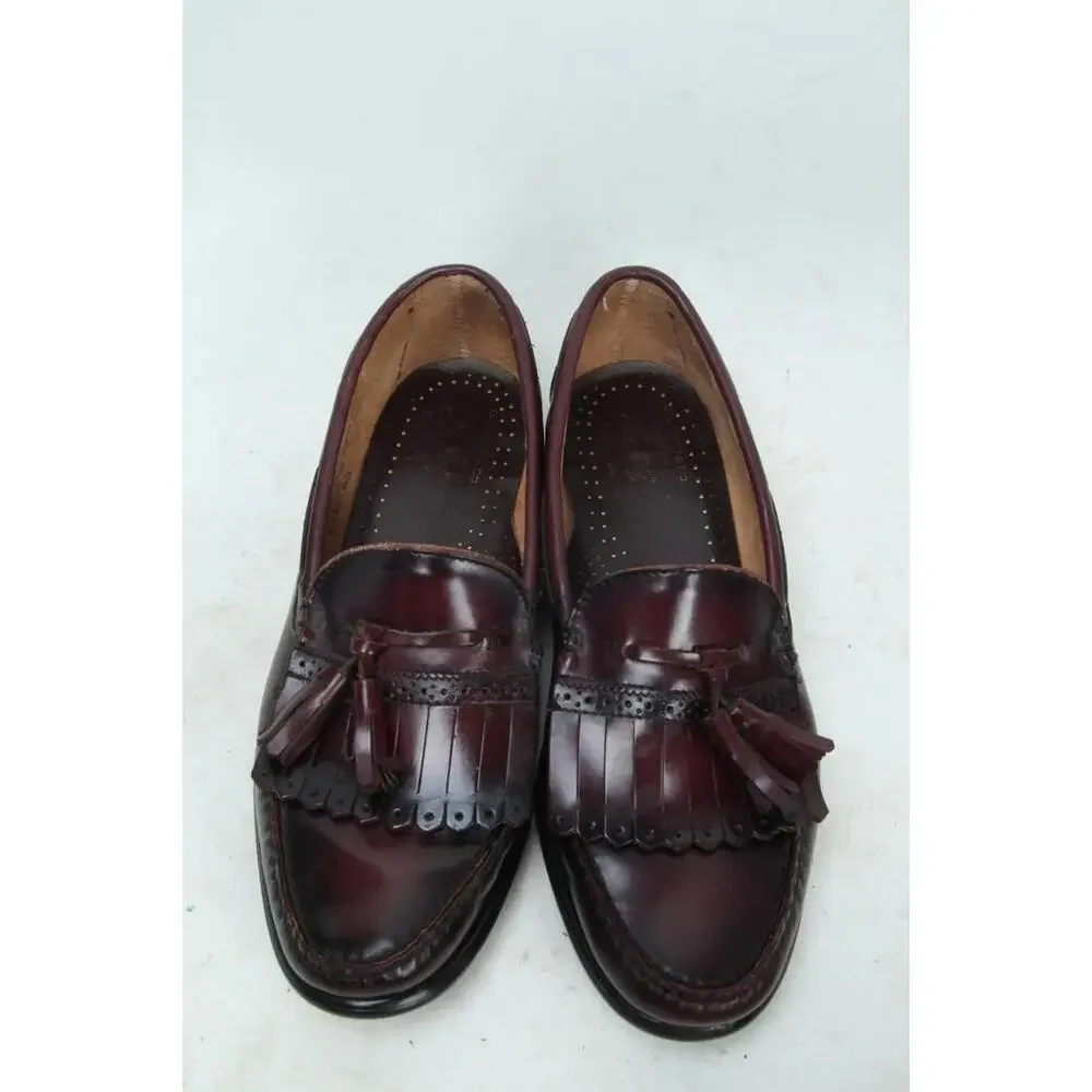 G.H. Bass & Co. Weejuns Burgundy Leather Kiltie Tassel Loafers shoes 9 D
